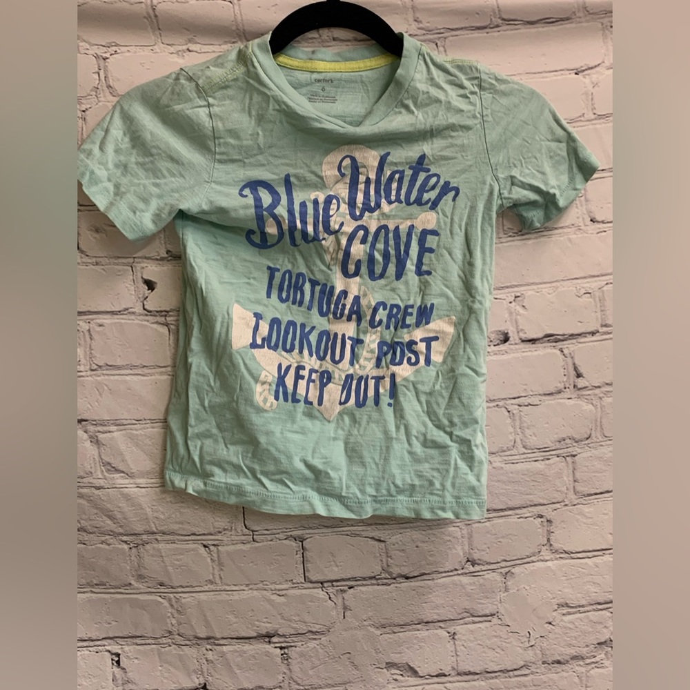 5/$20 Kids Carters Teal Graphic Nautical T-Shirt size 6